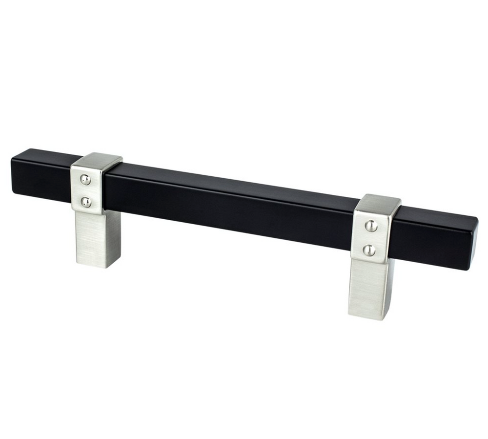 Brushed Nickel and Matte Black "Rio" Dual-Finish Cabinet Knob and Drawer Pulls - Forge Hardware Studio