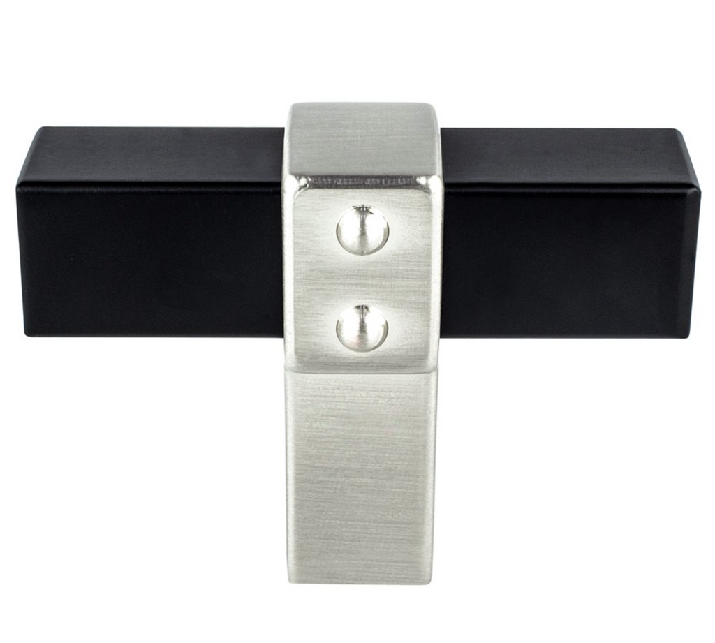 Brushed Nickel and Matte Black "Rio" Dual-Finish Cabinet Knob and Drawer Pulls - Forge Hardware Studio