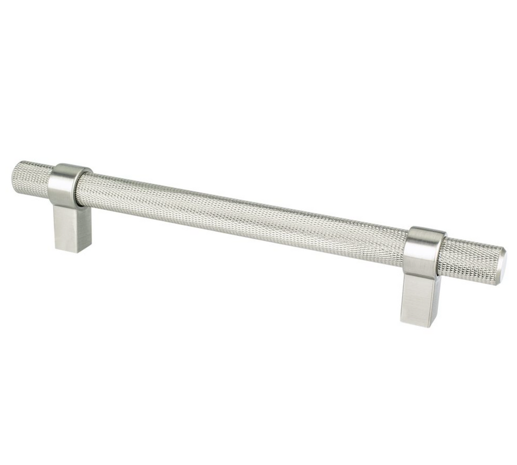 Knurled "Prelude" Brushed Nickel Cabinet Knobs and Drawer Pulls - Forge Hardware Studio