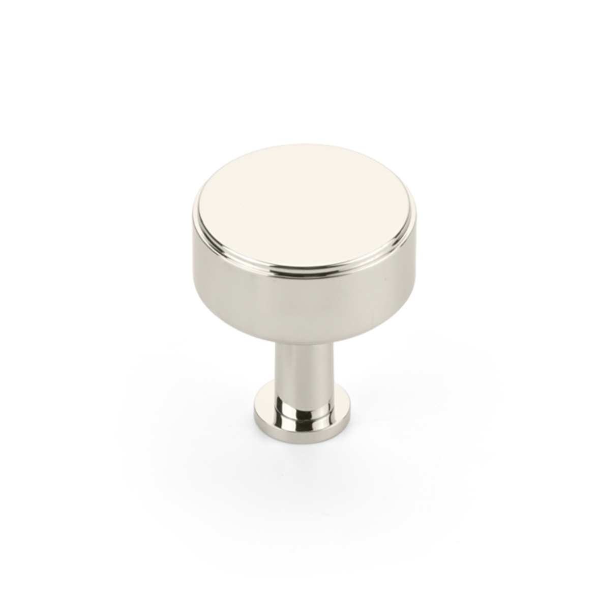 Polished Nickel "Maison No. 2" Smooth Drawer Pulls and Cabinet Knobs with Optional Backplate - Forge Hardware Studio