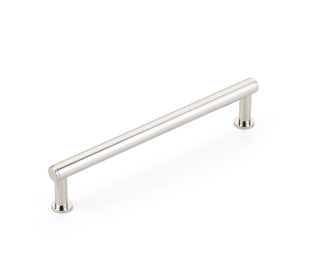 Polished Nickel "Maison No. 2" Smooth Drawer Pulls and Cabinet Knobs with Optional Backplate - Forge Hardware Studio