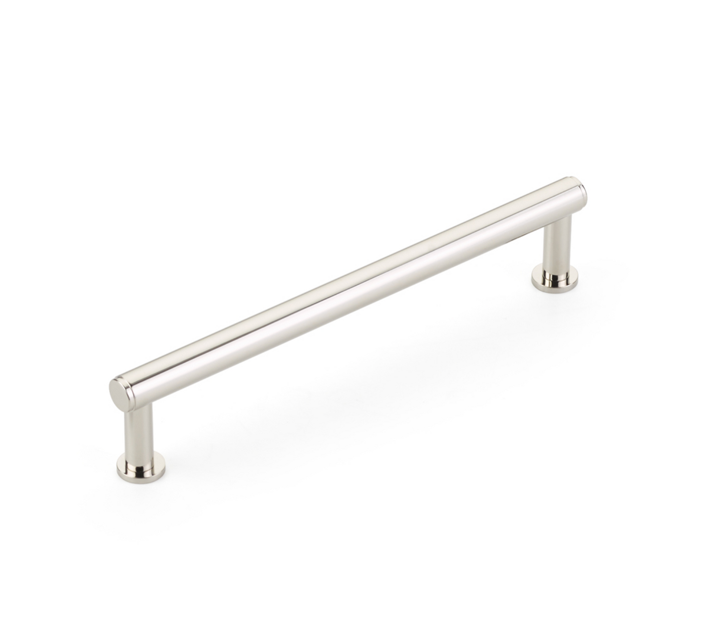 Polished Nickel "Maison No. 2" Smooth Drawer Pulls and Cabinet Knobs with Optional Backplate - Forge Hardware Studio