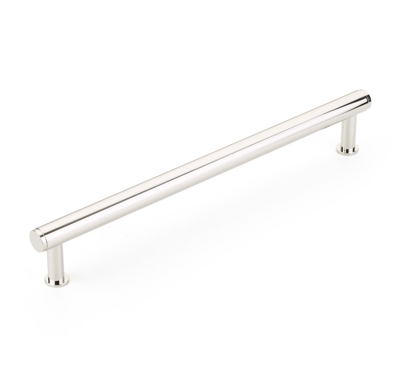 Polished Nickel "Maison No. 2" Smooth Drawer Pulls and Cabinet Knobs with Optional Backplate - Forge Hardware Studio