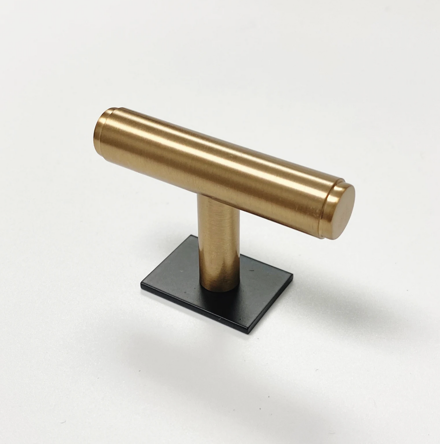 Dual Finish "Maison No. 2" Smooth Matte Black and Champagne Bronze Drawer Pulls and Cabinet Knobs with Backplate - Forge Hardware Studio