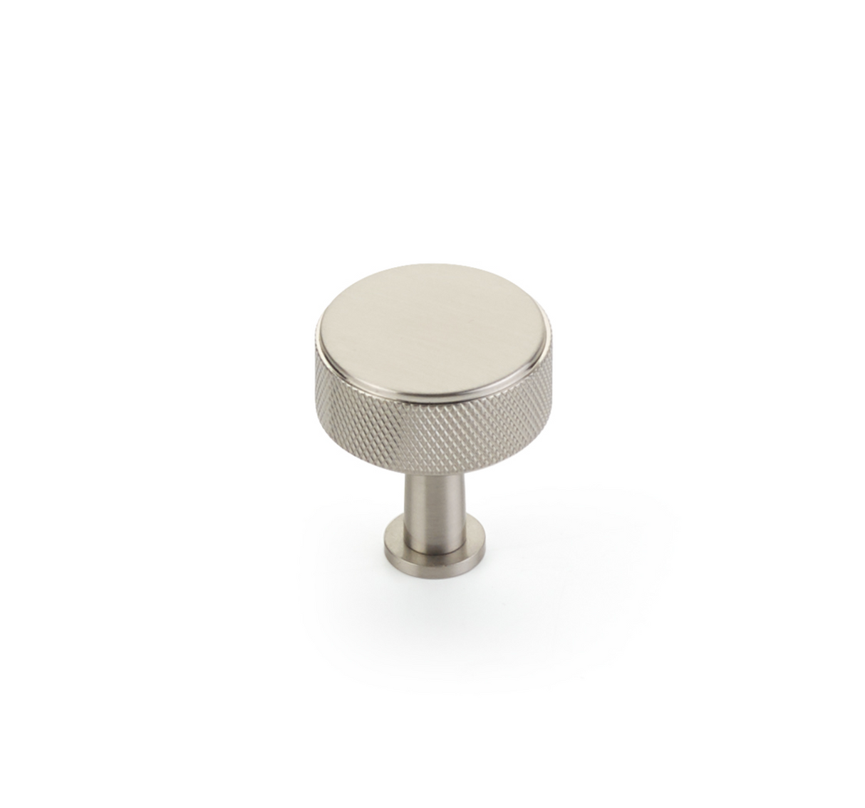Brushed Nickel "Maison" Knurled Drawer Pulls and Cabinet Knobs with Optional Backplate - Forge Hardware Studio