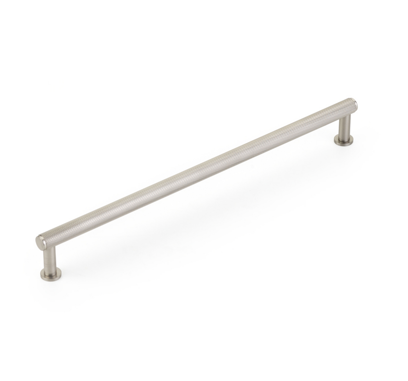 Brushed Nickel "Maison" Knurled Drawer Pulls and Cabinet Knobs with Optional Backplate - Forge Hardware Studio