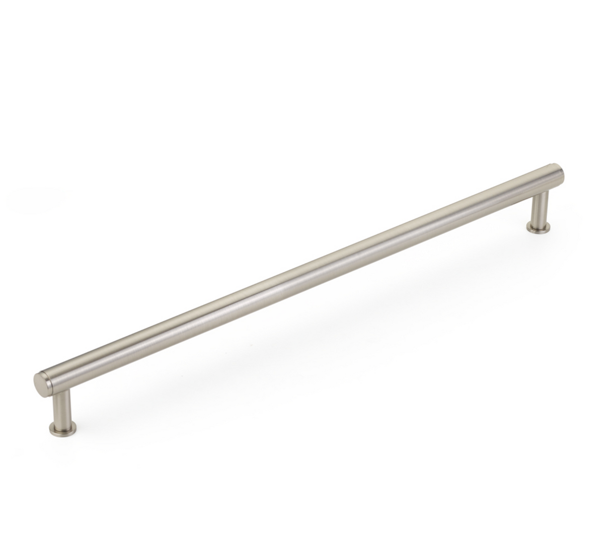 Brushed Nickel "Maison No. 2" Smooth Drawer Pulls and Cabinet Knobs with Optional Backplate - Forge Hardware Studio