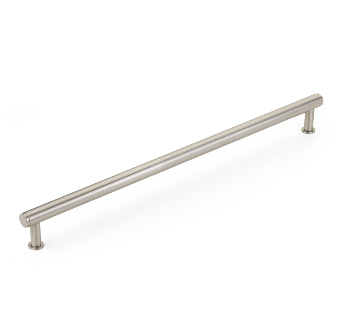 Brushed Nickel "Maison No. 2" Smooth Drawer Pulls and Cabinet Knobs with Optional Backplate - Forge Hardware Studio