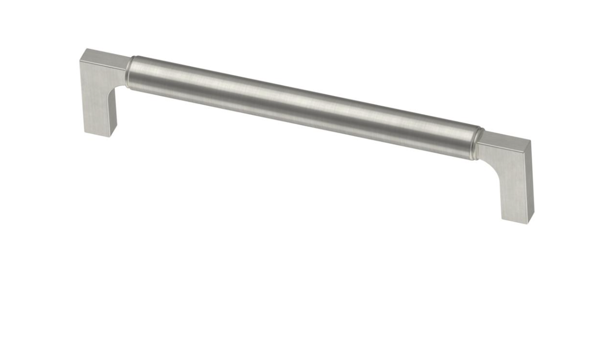 Paris Drawer Pulls and Knob in Satin Nickel - Brass Cabinet Hardware