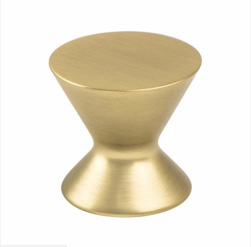 Satin Brass "Core" Drawer Pulls and Knob - Brass Cabinet Hardware