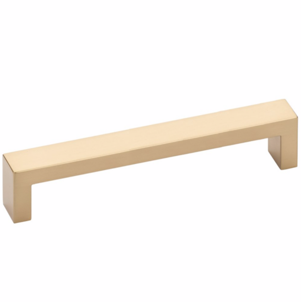 Modern Rectangular Keaton Brass Drawer Pulls in Satin Brass - Brass Cabinet Hardware