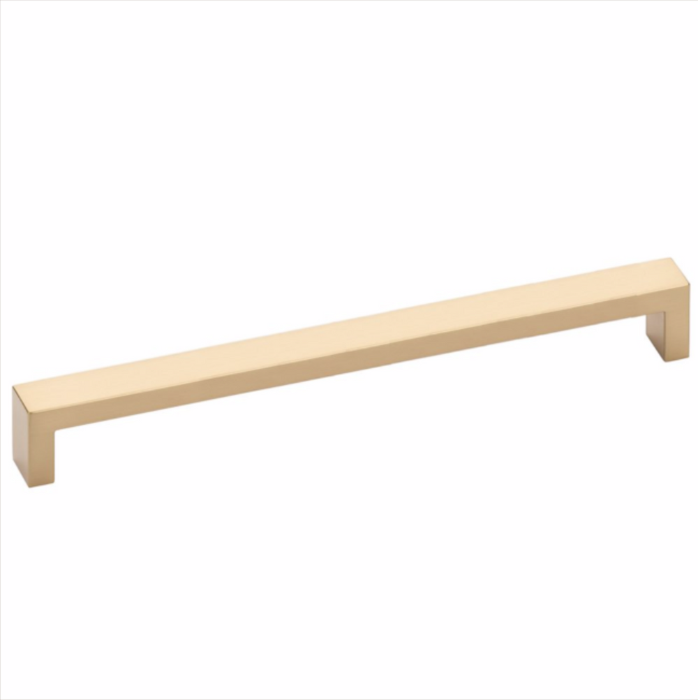 Modern Rectangular Keaton Brass Drawer Pulls in Satin Brass - Brass Cabinet Hardware
