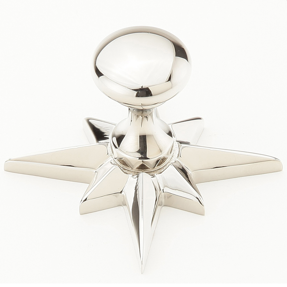 Sonata Polished Nickel 11/16" Round Knob Star Backplate - Brass Cabinet Hardware