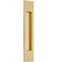 Modern Rectangular Flush Solid Brass Recess Door Pull in Satin Brass - Brass Cabinet Hardware