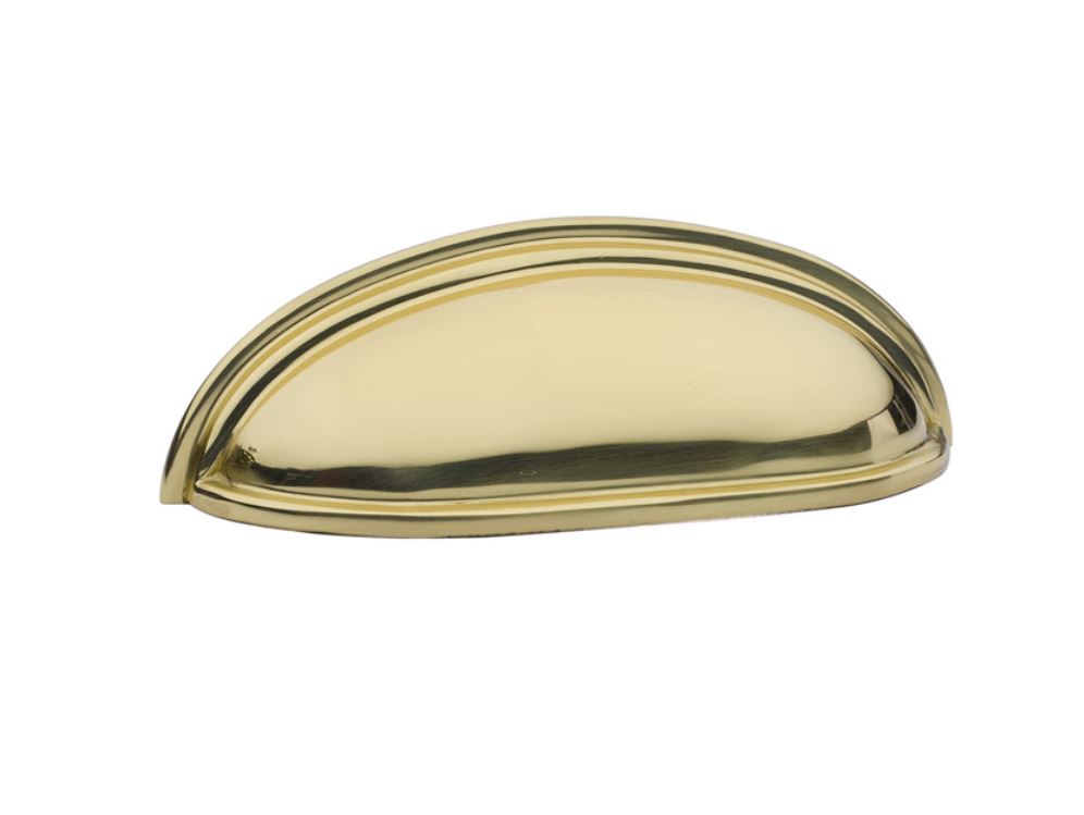 Polished Brass "Heritage" Cabinet Cup Drawer Pull - Kitchen Drawer Handle - Brass Cabinet Hardware 