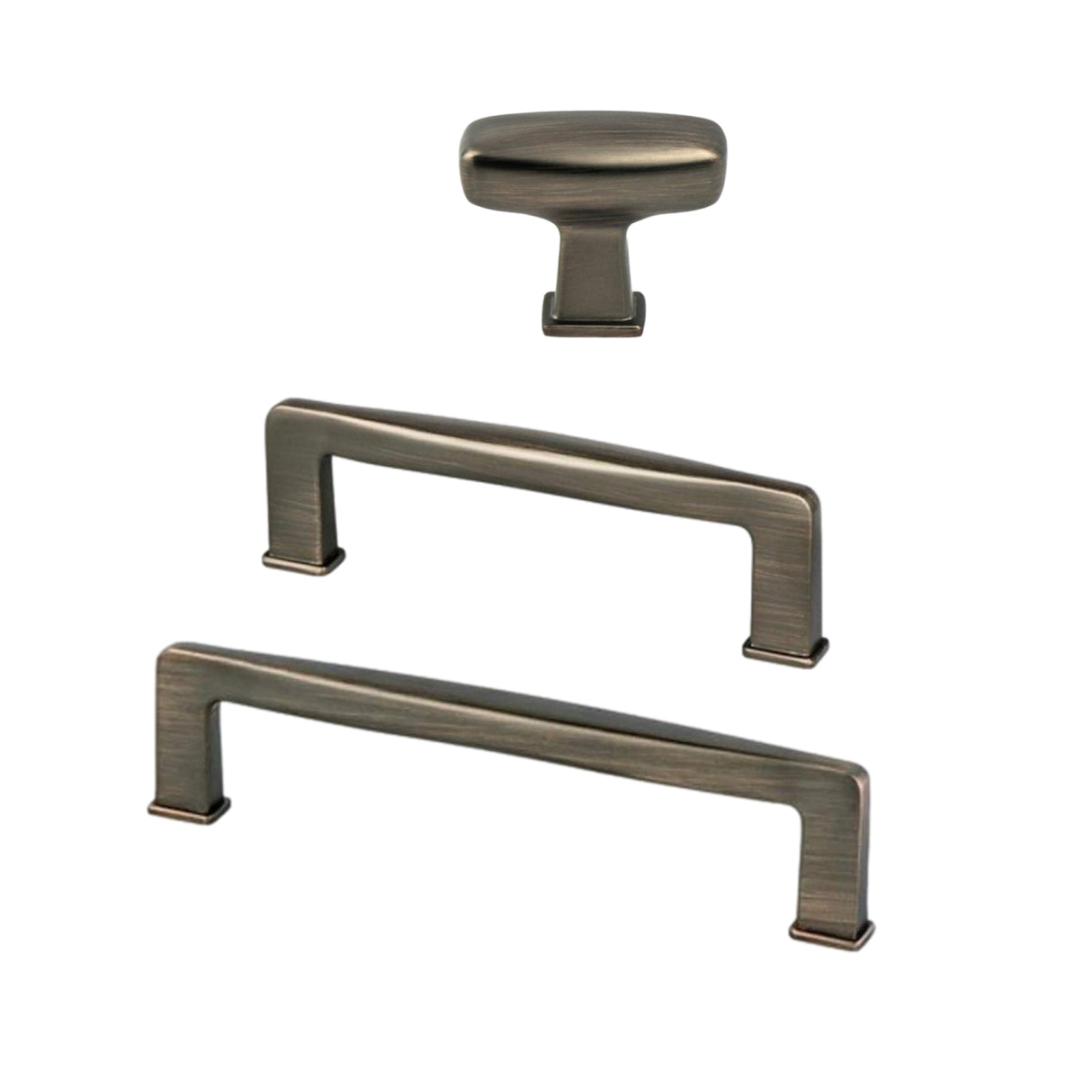 Kelly No.1 Dark Brushed Bronze Cabinet Knobs and Drawer Pulls - Forge Hardware Studio