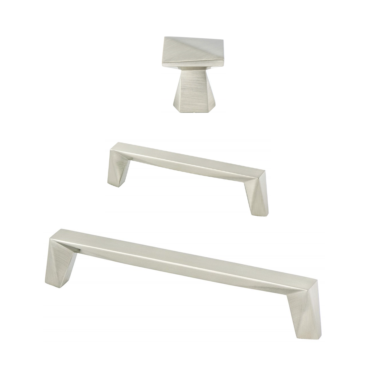 Brushed Nickel "Wade" Drawer Knob and Drawer Pulls - Forge Hardware Studio