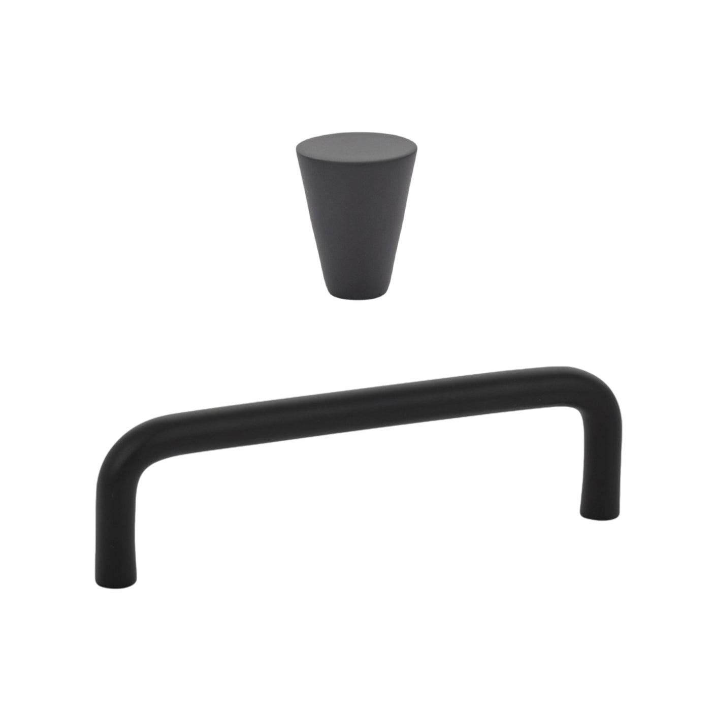 Matte Black "Wire" Drawer Pulls and Cabinet Knob - Forge Hardware Studio