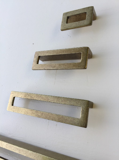Linea Antique Drawer Pulls - Cabinet Handles - Brass Cabinet Hardware