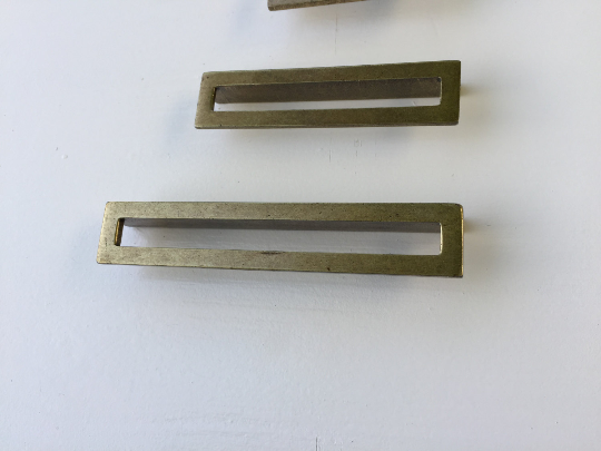 Linea Antique Drawer Pulls - Cabinet Handles - Brass Cabinet Hardware