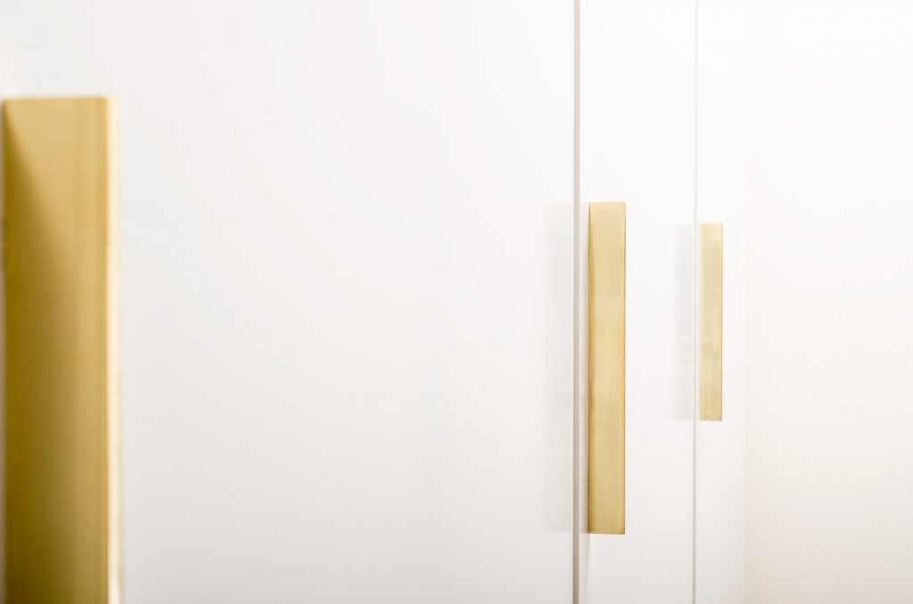 Straight Edge "Kurt 01" Scandinavian Modern Drawer Pulls - Brass Cabinet Hardware