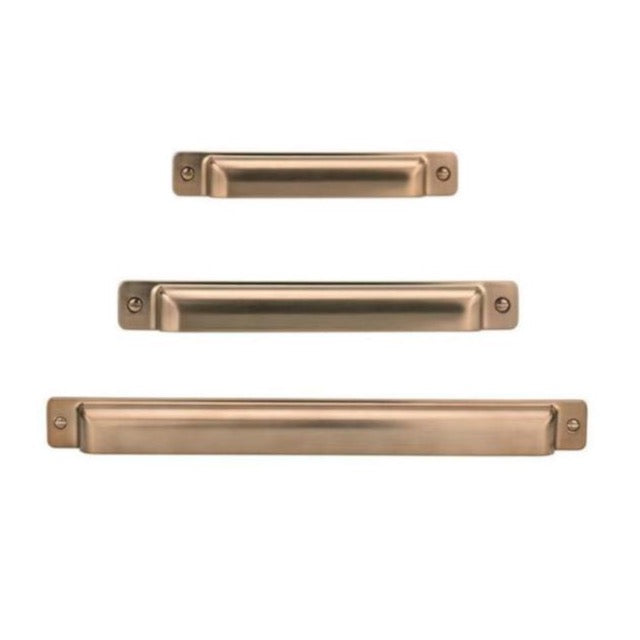 Square Cup Drawer Pulls in Champagne Bronze-Cabinet Handles - Brass Cabinet Hardware