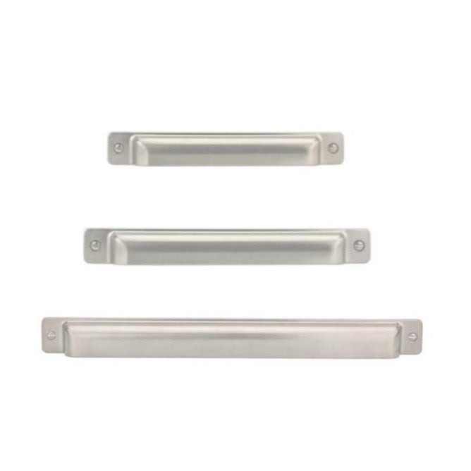Brushed Nickel Square Cup Drawer Pulls-Cabinet Handles - Brass Cabinet Hardware