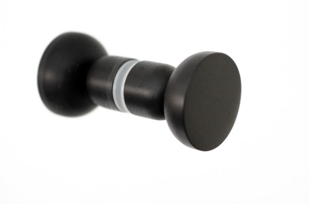 Glass Shower "Pedestal" Round 1-3/16" Matte Black Back to Back Door Knob - Forge Hardware Studio