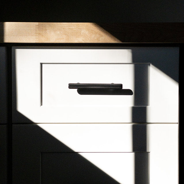 Knurled Matte Black Solid "Texture" Drawer Pulls and Knobs - Forge Hardware Studio