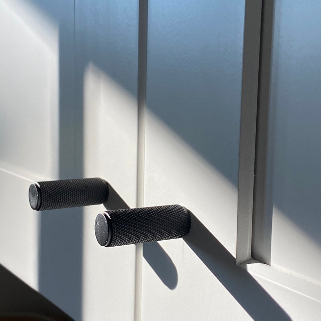 Knurled Matte Black Solid "Texture" Drawer Pulls and Knobs - Forge Hardware Studio