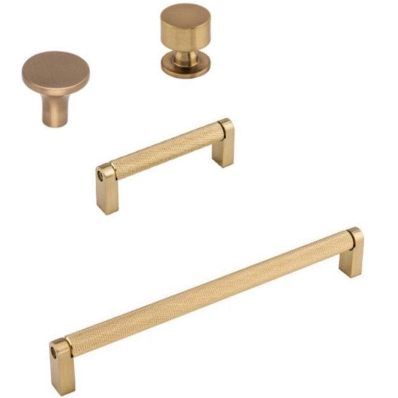 Champagne Bronze Knurled "Tessa" Cabinet Knobs and Drawer Pulls - Forge Hardware Studio