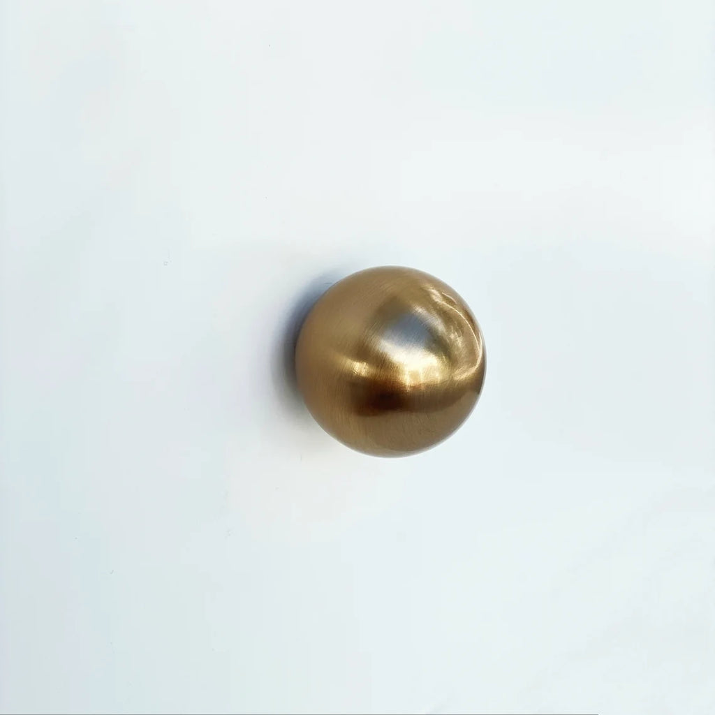Champagne Bronze “Kira” Large Cabinet Ball Knob | Bronze Round Cabinet Knob - Forge Hardware Studio