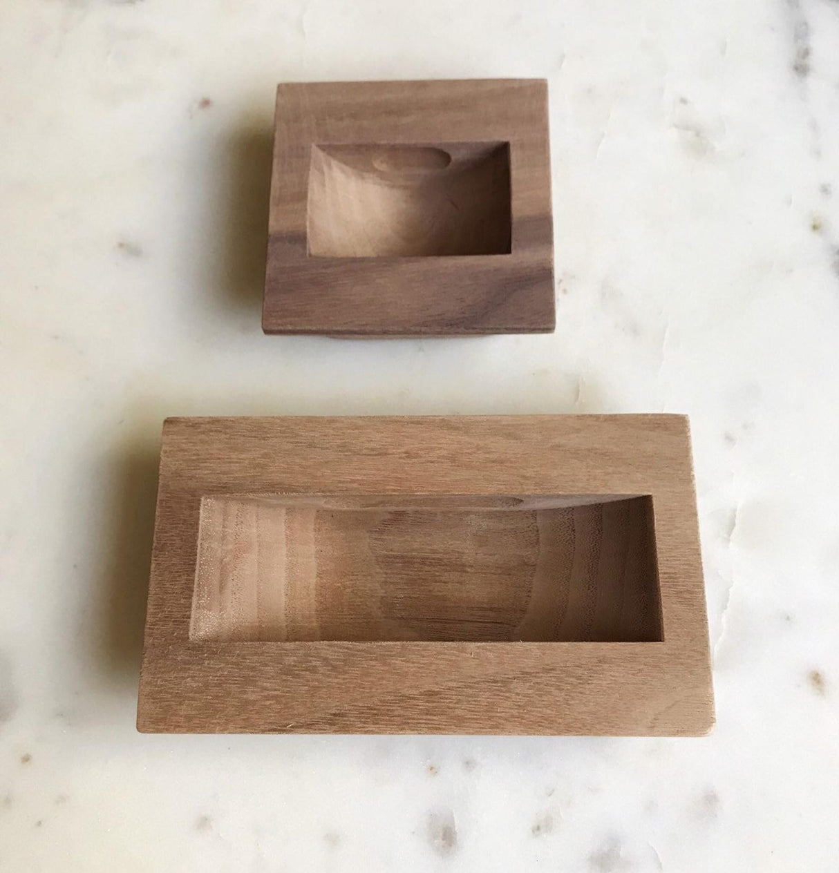 Walnut Recessed Mid-century Modern Wood Drawer Handles - Forge Hardware Studio