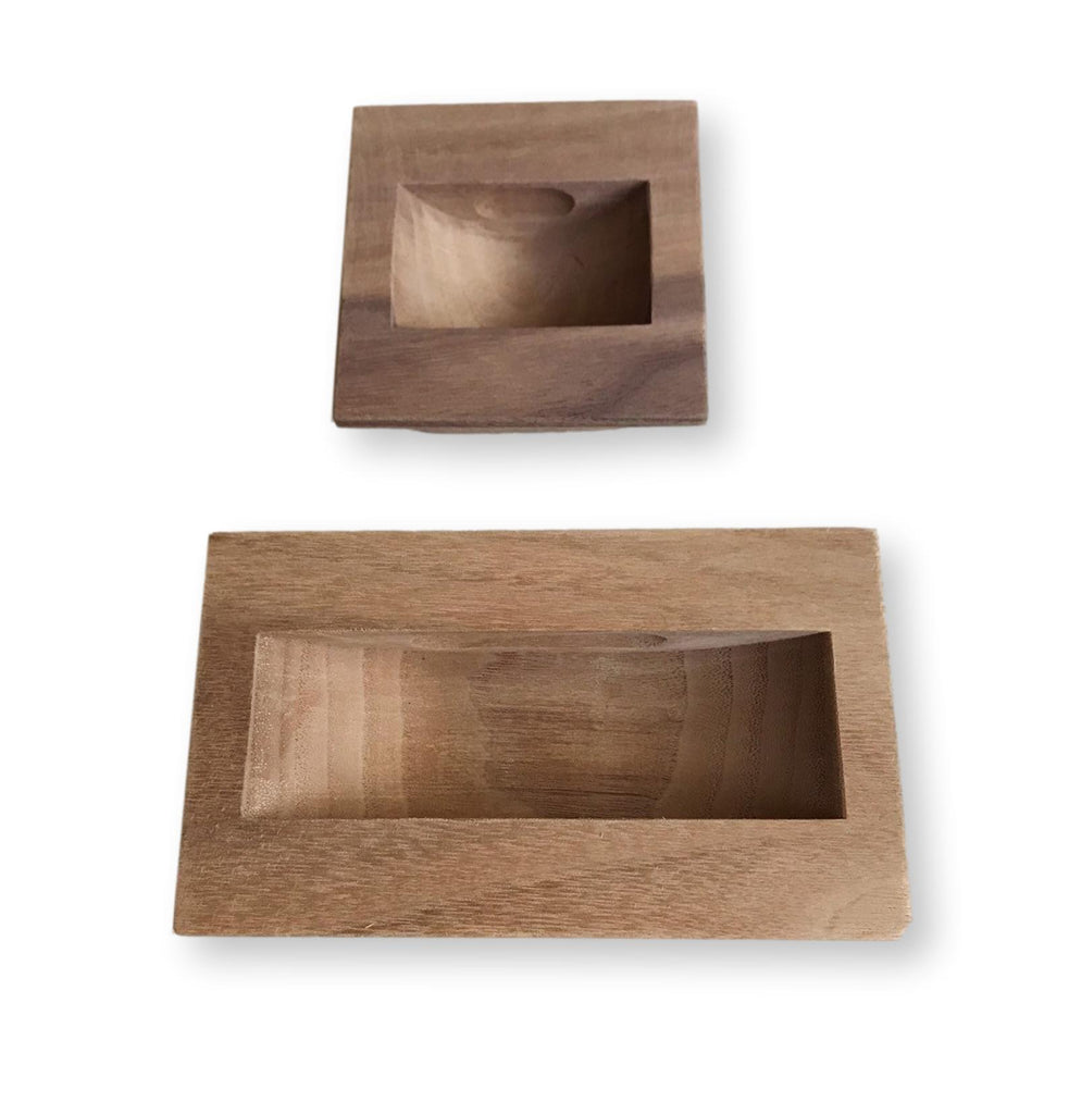Walnut Recessed Mid-century Modern Wood Drawer Handles - Forge Hardware Studio