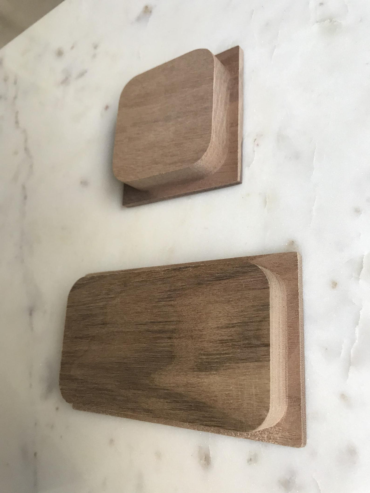 Walnut Recessed Mid-century Modern Wood Drawer Handles - Forge Hardware Studio