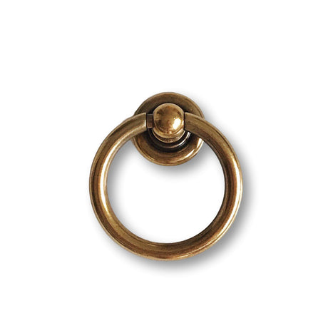 Plain Brass Ring Pulls Hardware Cabinet Pull Drawer Pull - Forge Hardware Studio