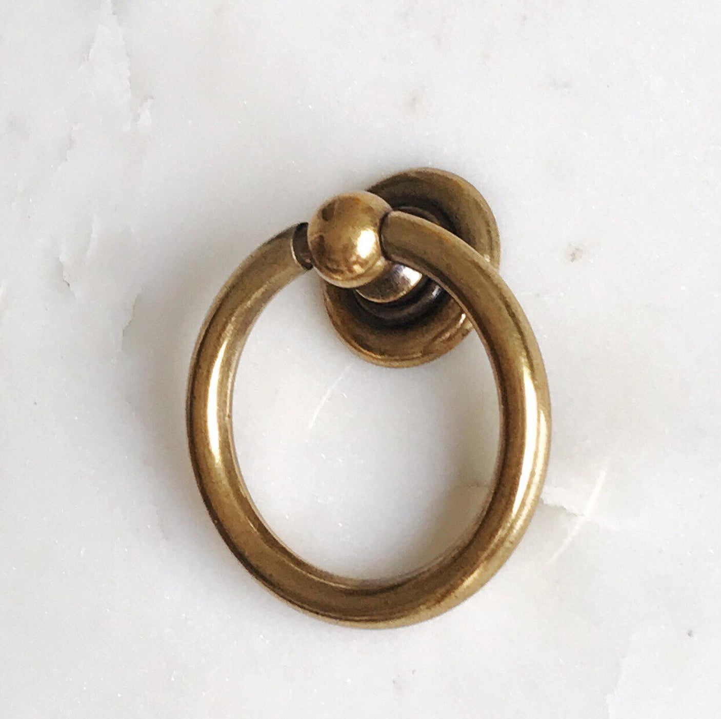 Plain Brass Ring Pulls Hardware Cabinet Pull Drawer Pull - Forge Hardware Studio