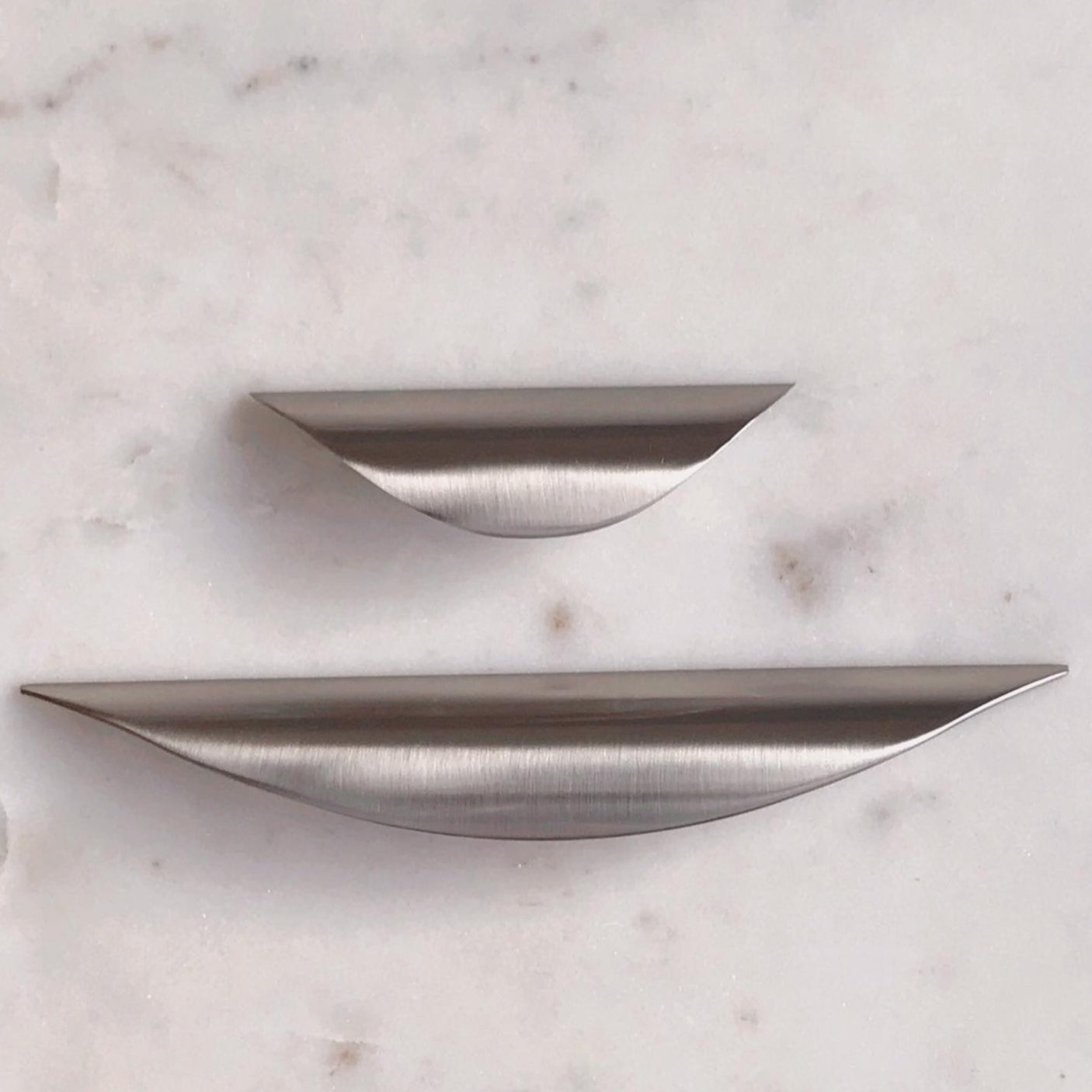 Luna Cabinet Knobs-Brushed Nickel Drawer Pull - Cabinet Handle - Forge Hardware Studio