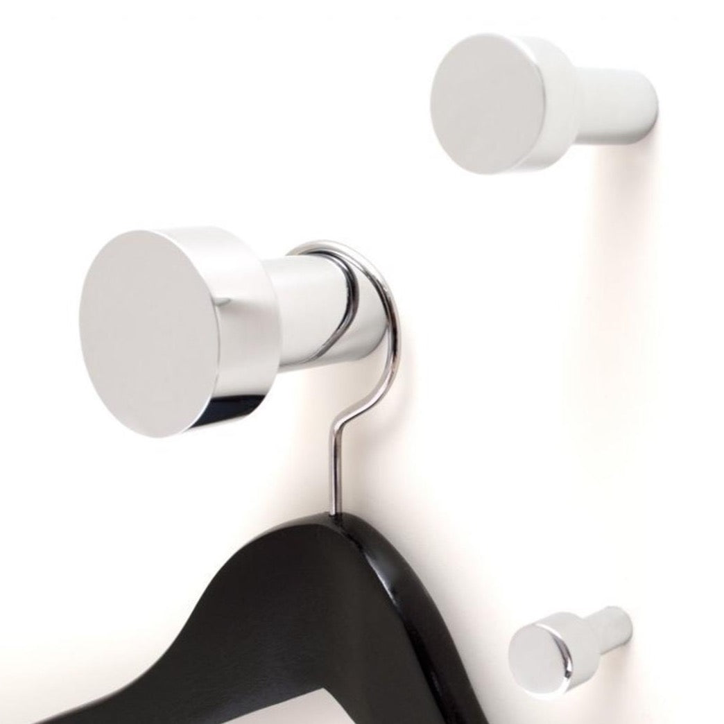 Modern "Dot" Round Wall Hook in Polished Nickel - Forge Hardware Studio