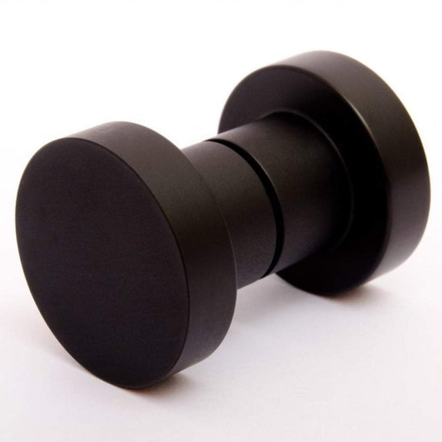 Glass Shower "Spot" Round Matte Black Back to Back Door Knob - Forge Hardware Studio