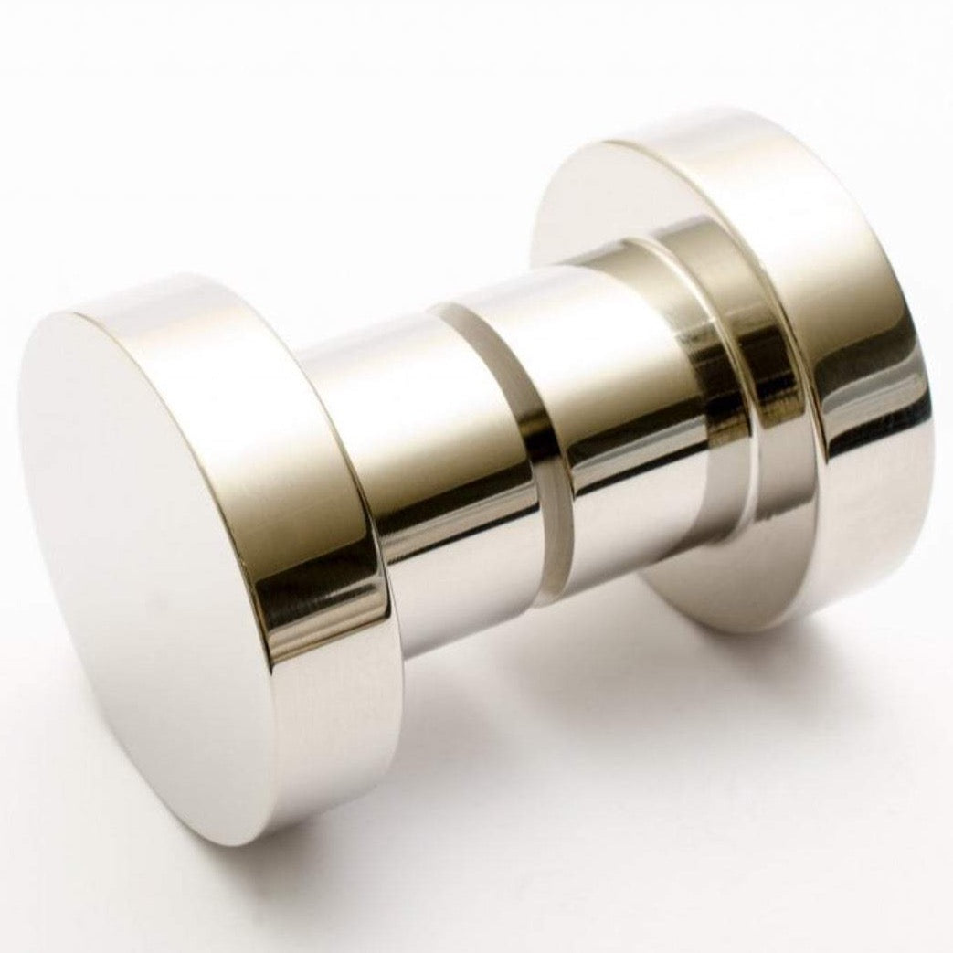 Glass Shower "Spot" Round Polished Nickel Back to Back Door Knob - Forge Hardware Studio