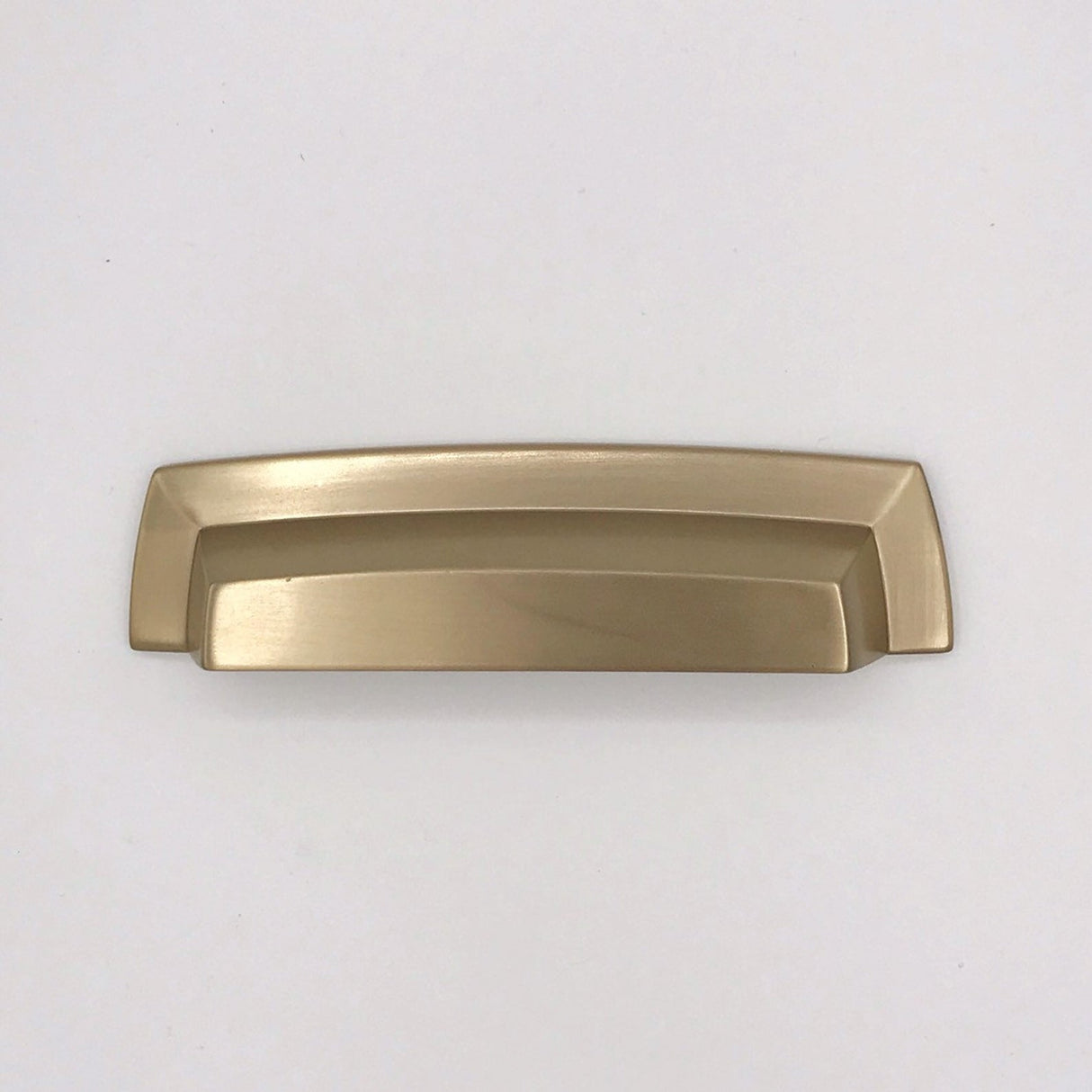 Squared Champagne Bronze "Avant" Cup Drawer Pull - Forge Hardware Studio
