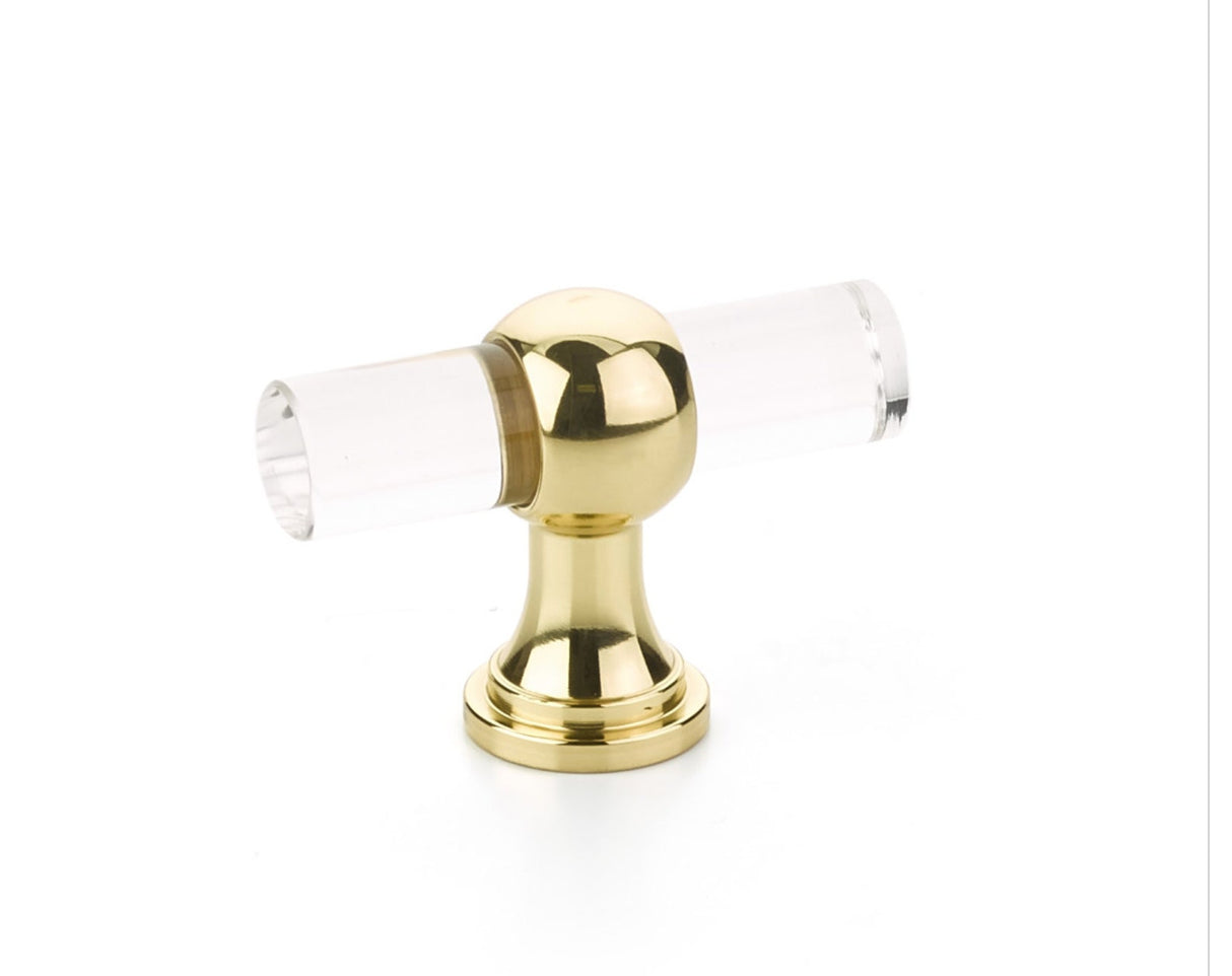 Polished Brass and Lucite "Gleam" Cabinet Knobs and Drawer Pulls (Adjustable) - Forge Hardware Studio