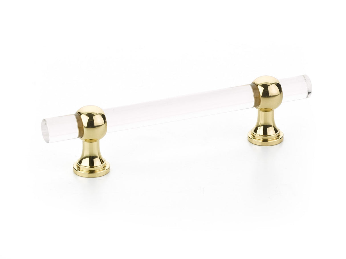 Polished Brass and Lucite "Gleam" Cabinet Knobs and Drawer Pulls (Adjustable) - Forge Hardware Studio