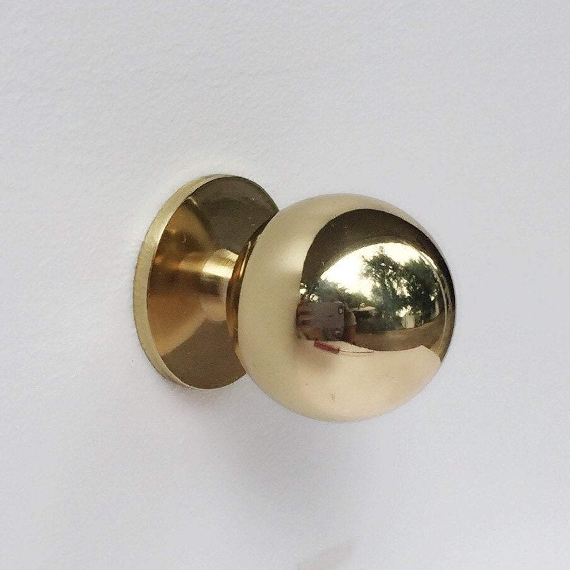 Polished Brass "Lili" Ball Round Cabinet Knob - Brass Cabinet Hardware