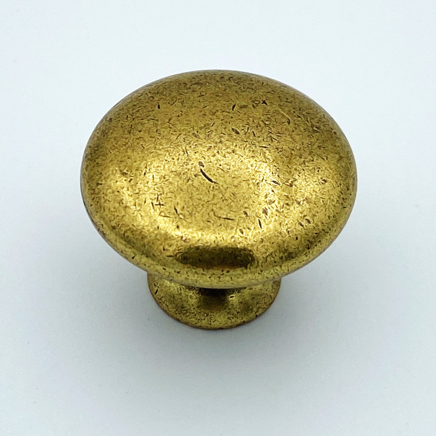 Capri Antique Brass Round Cabinet Knob - Forge Hardware Studio