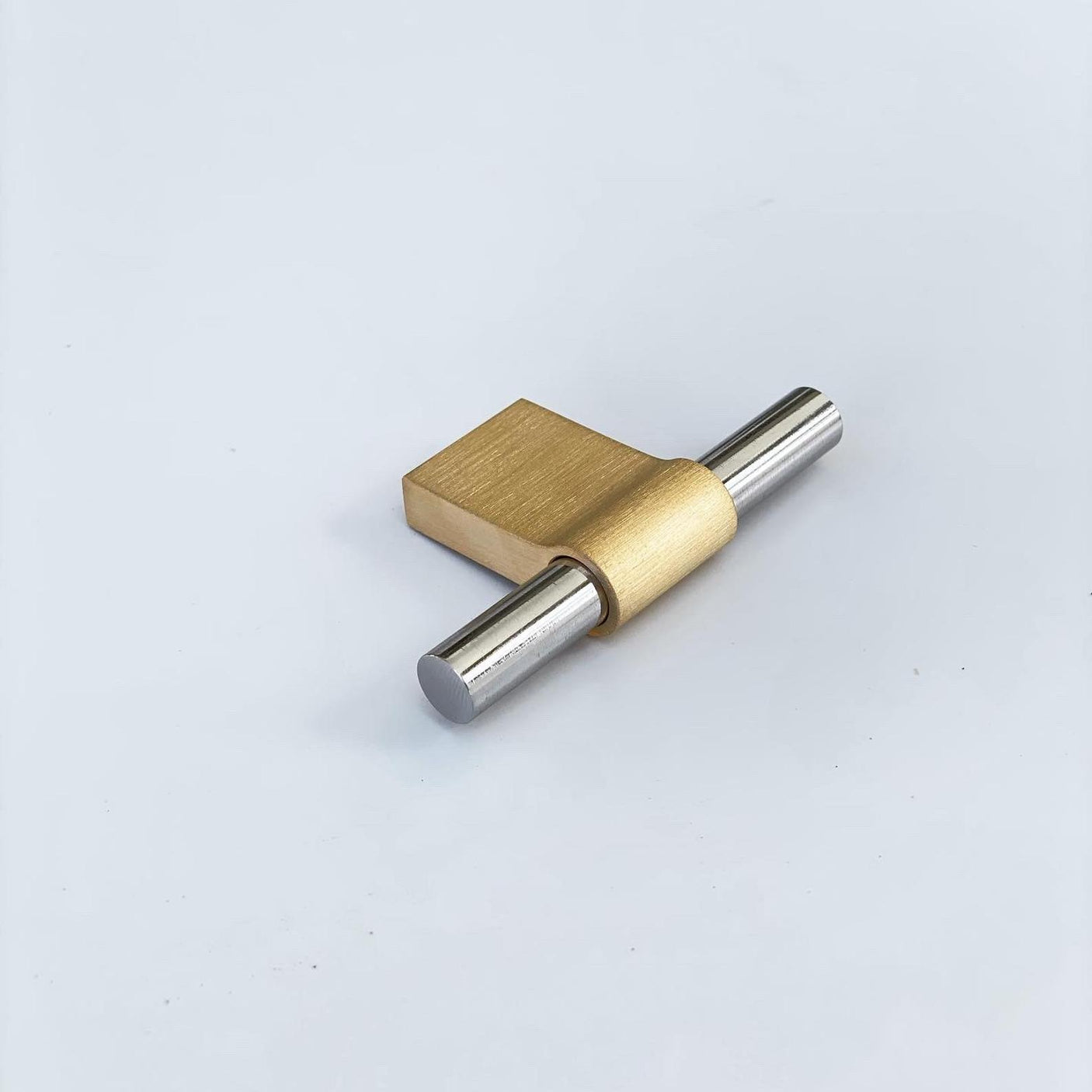 T-Bar "Line" Brushed Brass and Polished Nickel Drawer Pulls Cabinet Hardware - Forge Hardware Studio
