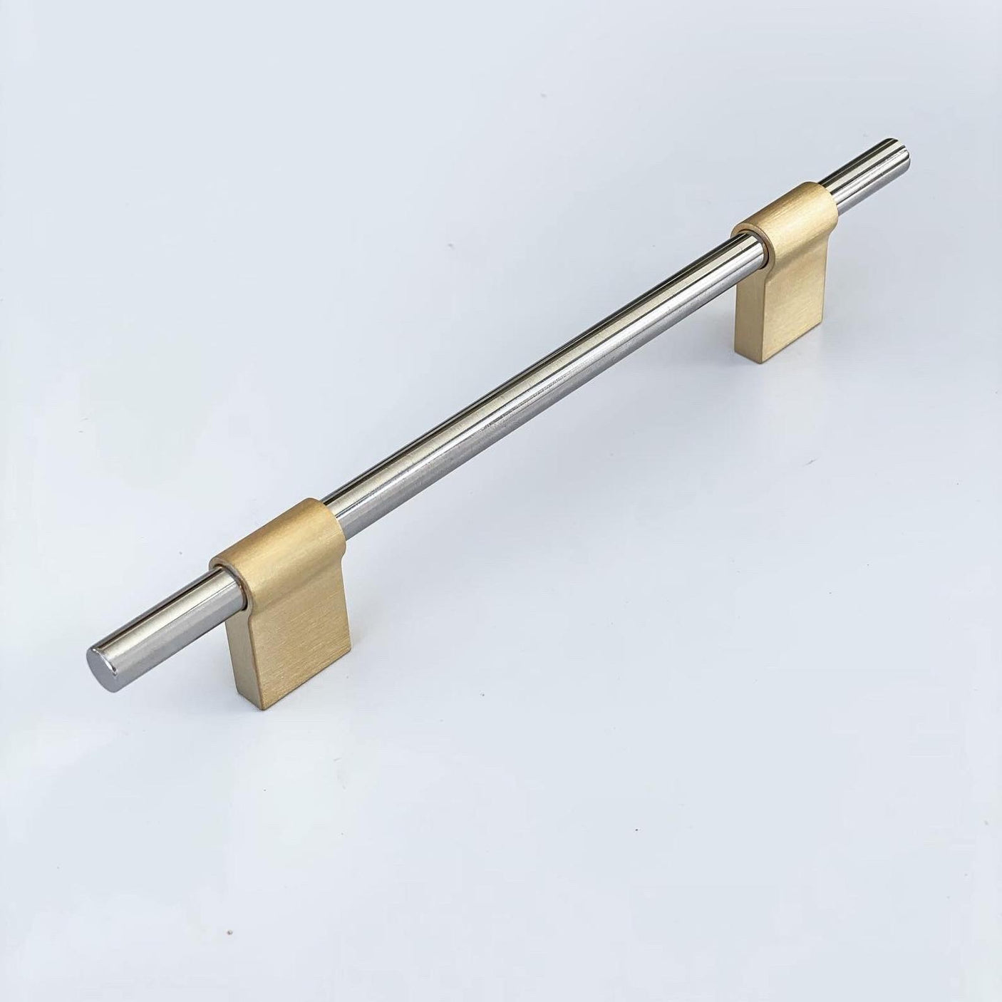 T-Bar "Line" Brushed Brass and Polished Nickel Drawer Pulls Cabinet Hardware - Forge Hardware Studio