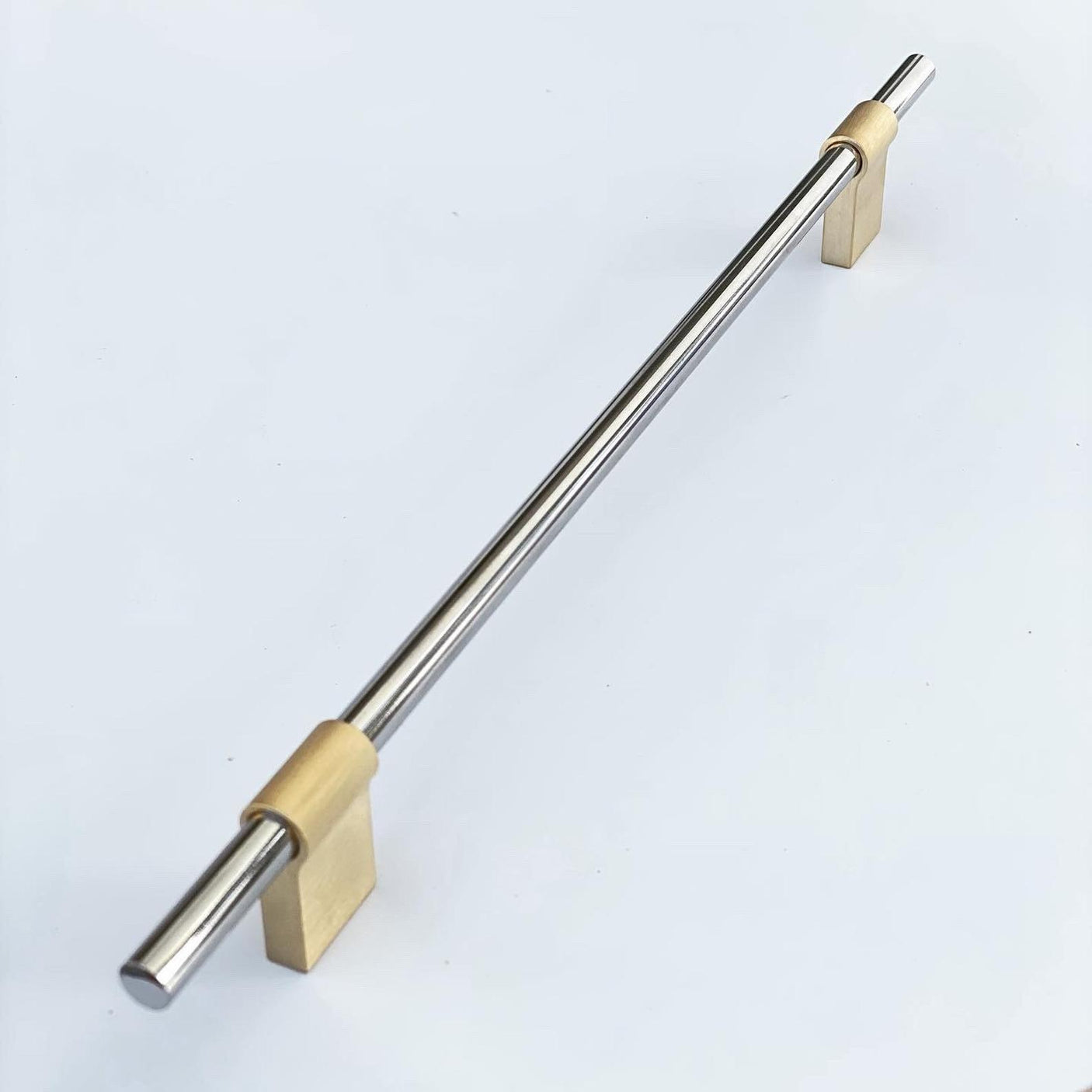 T-Bar "Line" Brushed Brass and Polished Nickel Drawer Pulls Cabinet Hardware - Forge Hardware Studio