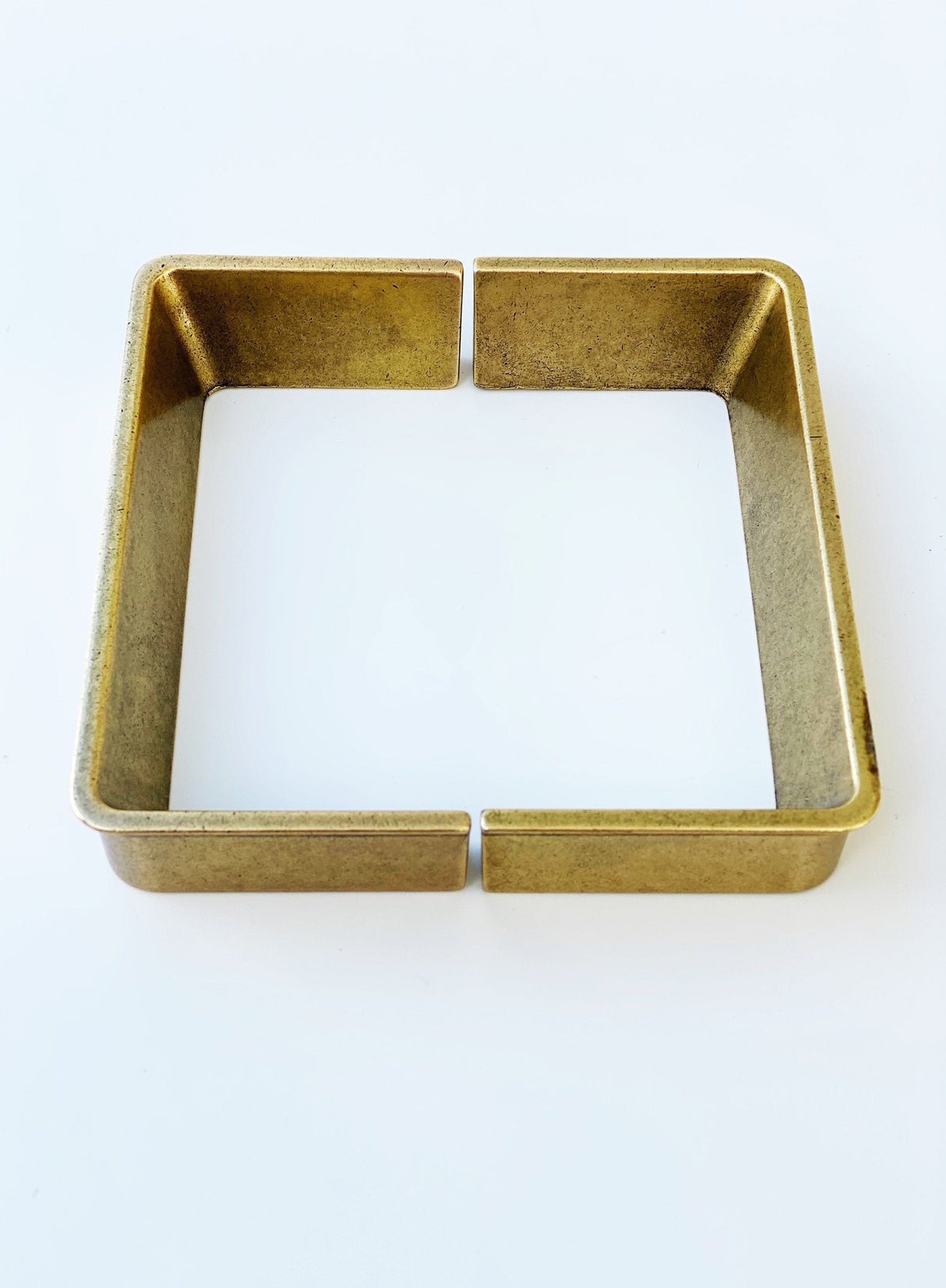 Palma Aged Brass Half-Square Drawer Handles - Forge Hardware Studio